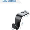 Car Back Seat Headrest Hooks, 4 Pack Black Stylish Back Seat Hanger for Car Handbag Clothes Coats Grocery Bags, Car Interior Accessories (Black2)