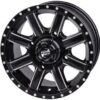 Four 30x10-14 TERRABITE Heavy Duty 8-Ply Radial UTV Tires mounted on CASCADE Wheels - For POLARIS applications 4/156 bolt pattern Includes Lug Nuts (4+3 Offset, Machined/Black)