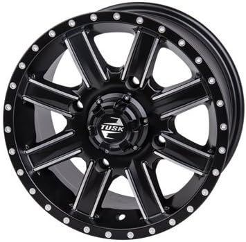 Four 30x10-14 TERRABITE Heavy Duty 8-Ply Radial UTV Tires mounted on CASCADE Wheels - For POLARIS applications 4/156 bolt pattern Includes Lug Nuts (4+3 Offset, Machined/Black)