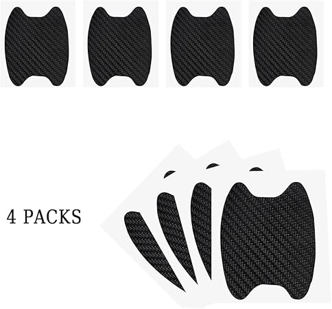 61YeCw8zGGL._AC_SY450_ 4PCS Sticker, Carbon Fiber Anti-Scratches Car Door Cup Protector, Non-Marking Auto Door Handle Protective Film, Universal for Most Car Handles (Black/4PCS)