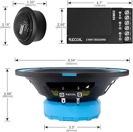 RECOIL REM65 Echo Series 6.5-Inch Car Audio Component Speaker System