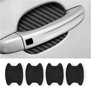 61rN2IFUbiL._AC_SY300_SX300_QL70_FMwebp_ 4PCS Sticker, Carbon Fiber Anti-Scratches Car Door Cup Protector, Non-Marking Auto Door Handle Protective Film, Universal for Most Car Handles (Black/4PCS)