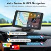 Carplay Screen for Car, 7'' Wireless CarPlay & Android Auto- Upgrade Portable Touchscreen with Bluetooth, Mirror Link, Voice Control, Hands-Free Calling Car Play Screen Stereo for All Vehicles
