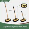 Eyliden Car Wash Brush Mop, Long Handle, 2 Scratch-Free Microfiber Heads, Car Detailing Care Kit for Car RV Truck (Yellow & Black)
