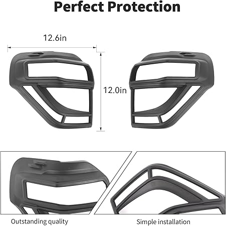 JWWY Tail Light Cover for Toyota 4Runner 2014–2023, Rear Light Lamp Protective Guard Trim Exterior Accessories,2pcs Black