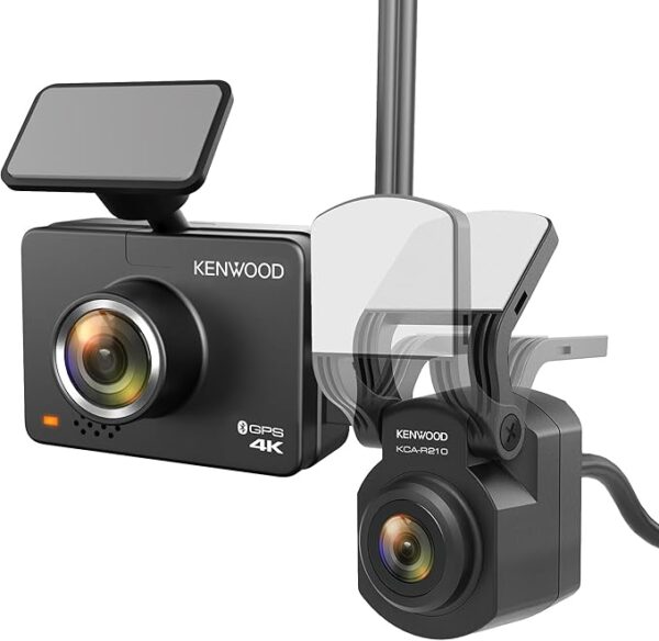 71TLV1sRGCL._AC_SX679_ KENWOOD DRV-A610WDP Dash Cam Front and Rear with GPS, 4K/2K Dash Camera for Cars, Trucks & RVs, Bluetooth & WiFi Support, Loop Recording, G Sensor, Motion Detection, Includes 64GB Micro SD Card