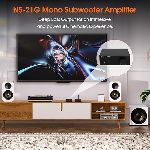 Nobsound Mini Mono Subwoofer Amplifier: 100W HiFi Amp with TPA3116 & Low-Pass Filter for Home Theater, Bass Shaker, Gaming, Subwoofer, Speaker​ (NS-21G)